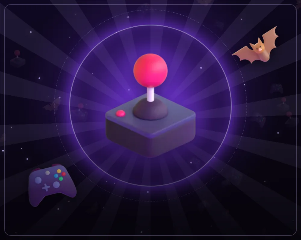 Glowing game controller artwork